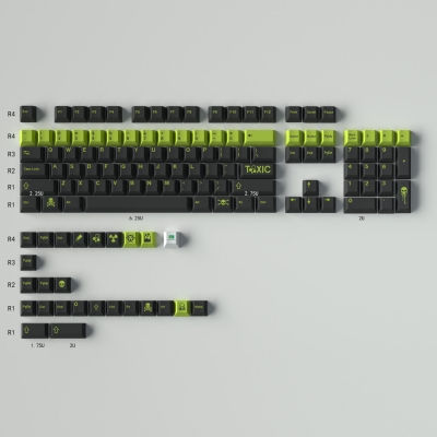 Toxic GMK 104+26 Full PBT Dye Sublimation Keycaps Set for Cherry MX Mechanical Gaming Keyboard 87/96/104